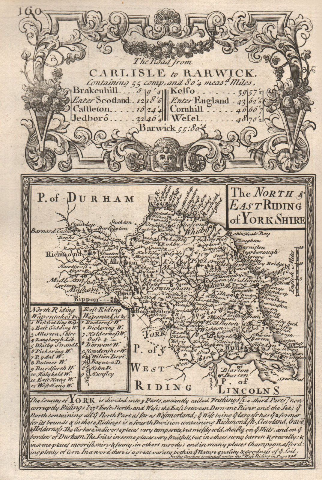 'North & East Riding of York-Shire'. County map by OWEN & BOWEN. Yorkshire 1753